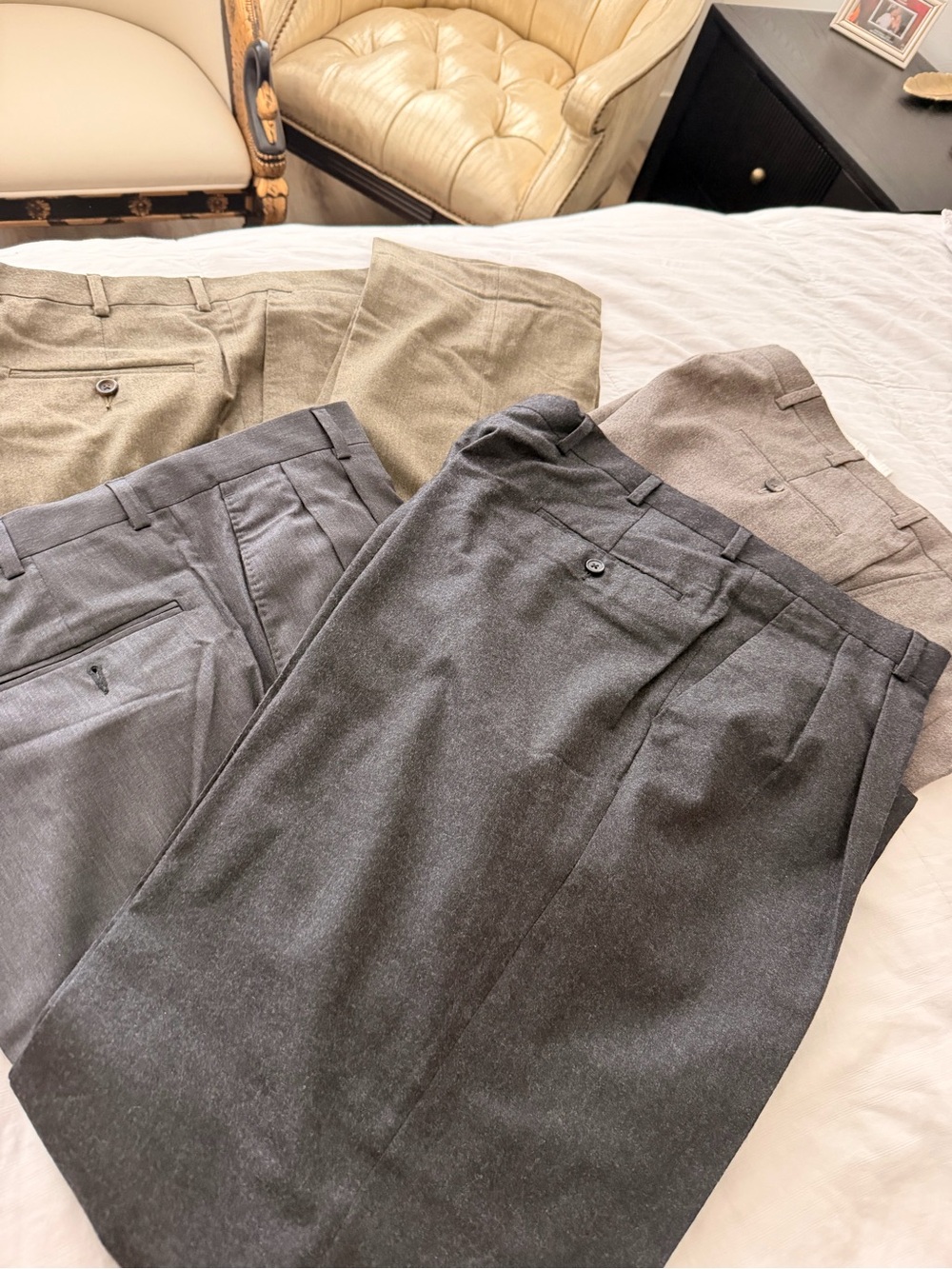 Men's Classic Pleated Dress Pants - Gray, Light Gray, Taupe